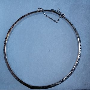 Sterling Silver 9.25 bangle bracelet safety chain